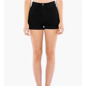 American Apparel Denim High-Waist Cuff Short