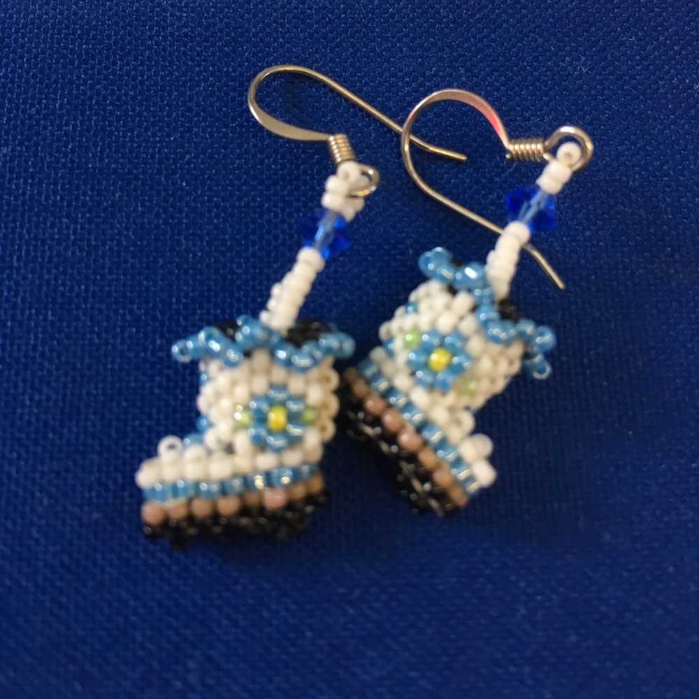 Beaded Mukluk boot earrings