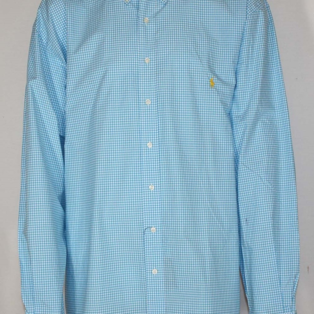NEW Ralph Lauren Mens Blue & White Check Shirt 4LT