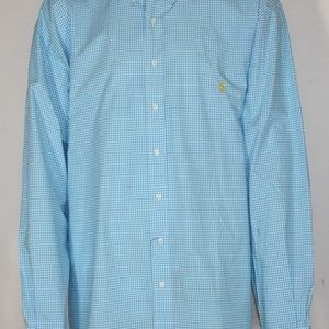 NEW Ralph Lauren Mens Blue & White Check Shirt 4LT