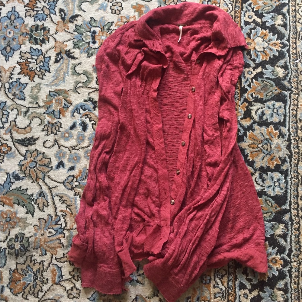 Free People boho chic button up cardigan