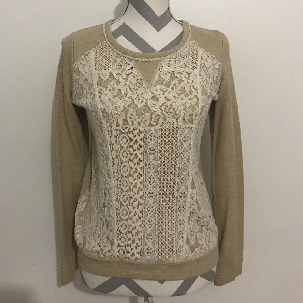 Lace overlay Sweater