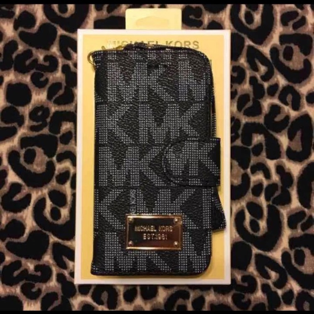 Black MK iPhone 7 plus wallet case