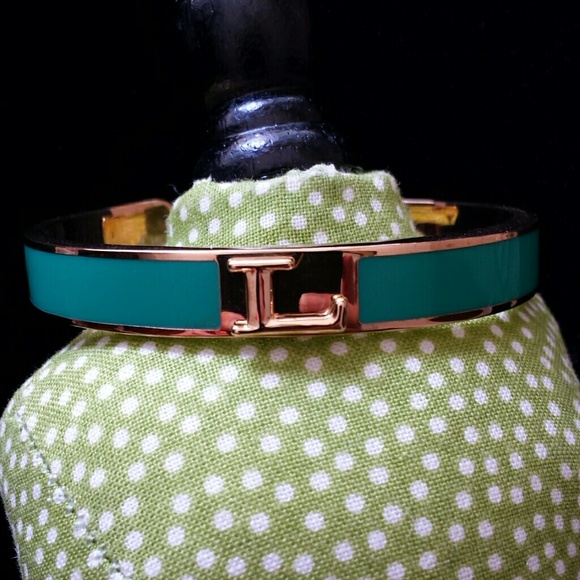 ⬇️$40 NWT CWonder Color Jade/Gold Bangle Bracelet - Picture 2 of 8