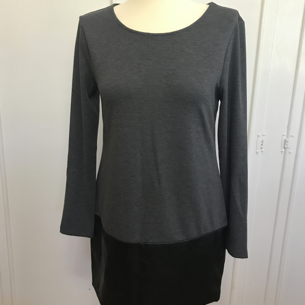 BR Factory knit dress w pleather bottom