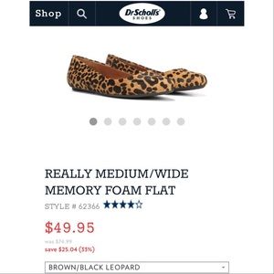 Dr. Scholl's Leopard Print Calf Hair Flat (Size 8)
