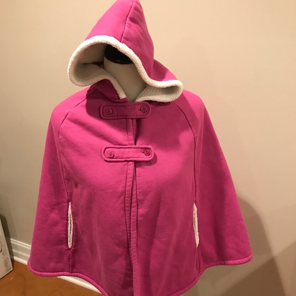 Land's End girls XL 16 poncho coat jacket fleece
