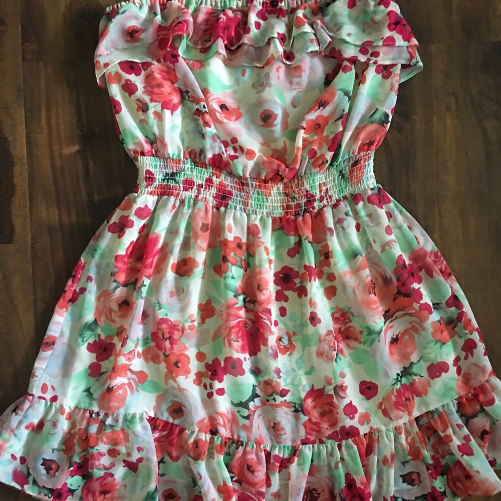 H&M Floral Ruffle Mini Dress