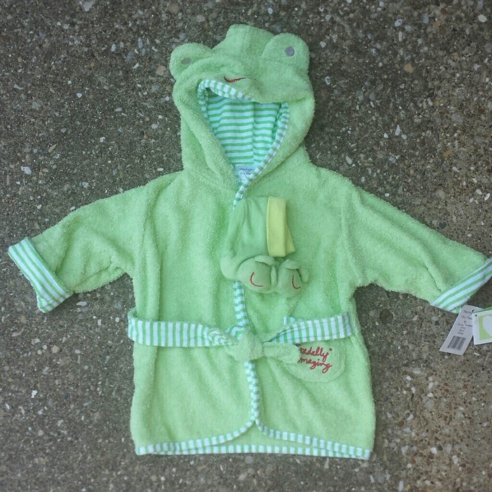 Toadally Amazing Frog Robe with Booties 0-9 Months