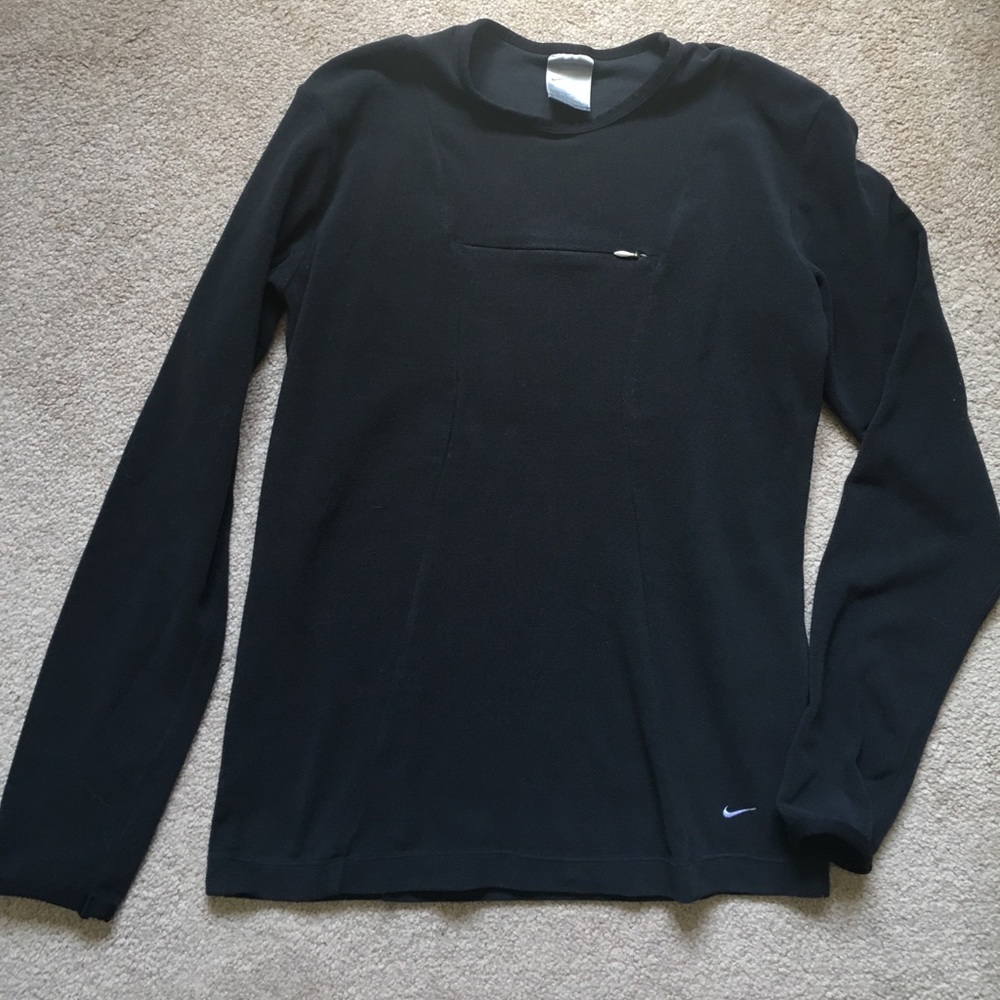Nike black athletic top, zipper pocket in front