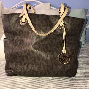 Brown MK medium logo tote