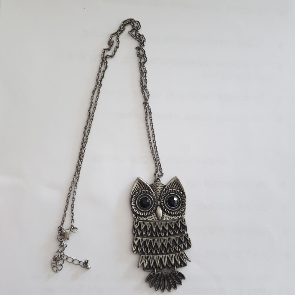 Long Owl pendant necklace