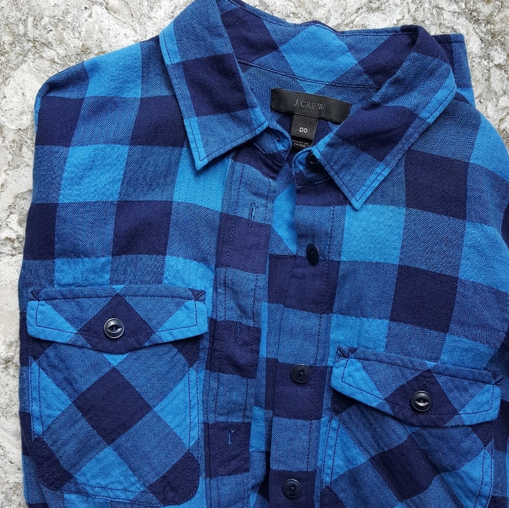 J. Crew | Flannel Shirt in Brilliant Sea Check