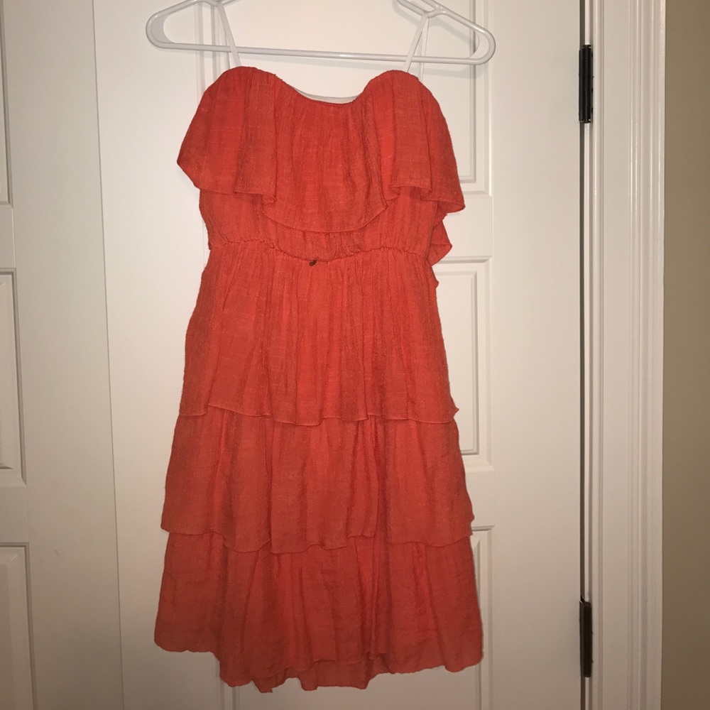 Orange Strapless Sundress