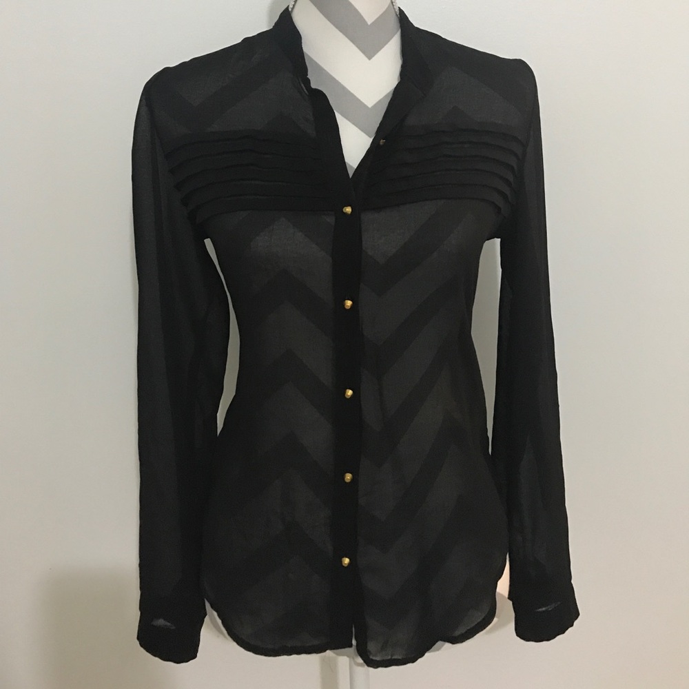 Black Sheer Modern Top