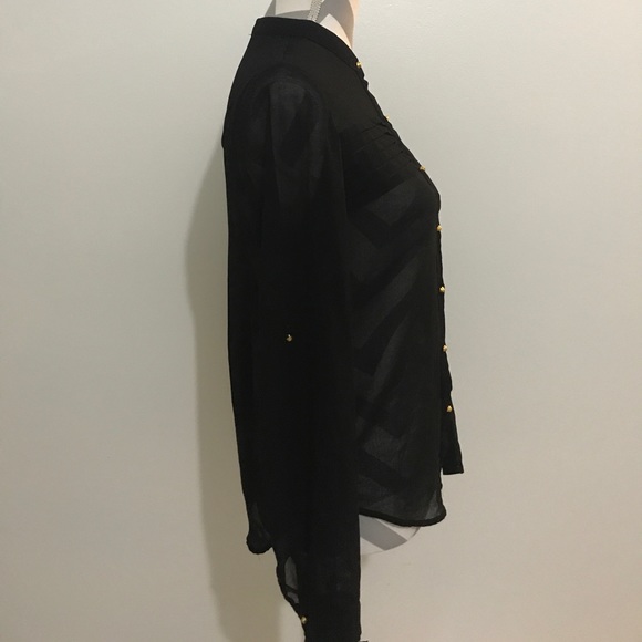 Black Sheer Modern Top - Picture 3 of 6