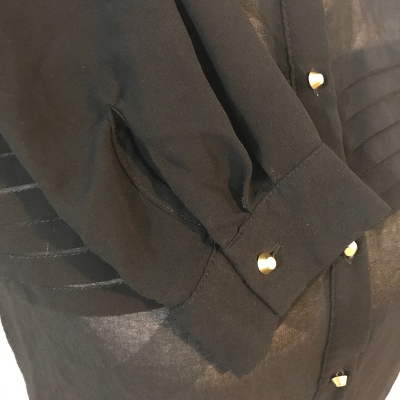 Black Sheer Modern Top - Picture 4 of 6