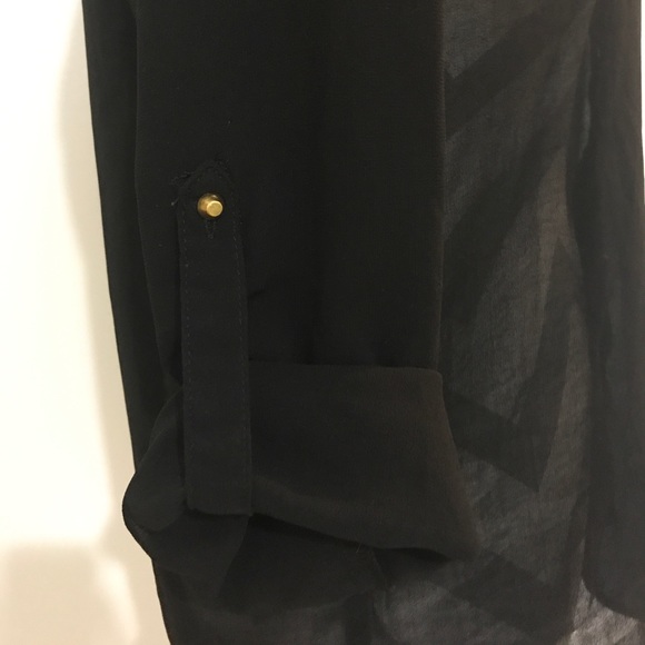 Black Sheer Modern Top - Picture 5 of 6