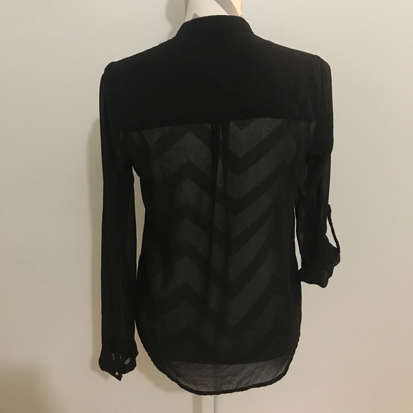 Black Sheer Modern Top - Picture 6 of 6