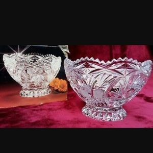 Vintage crystal dish made in Germany hand cut.