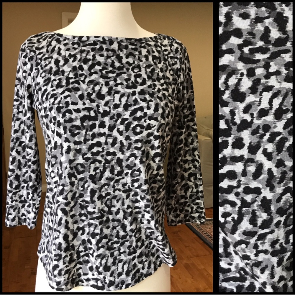 Liz Claiborne Petite Animal Print Top Size PS