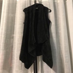 Fuzzy black vest