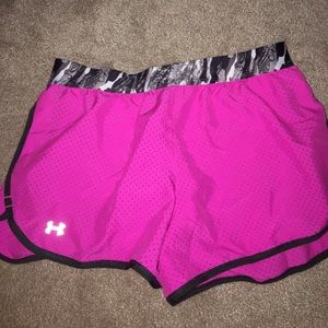 Pink under armour shorts
