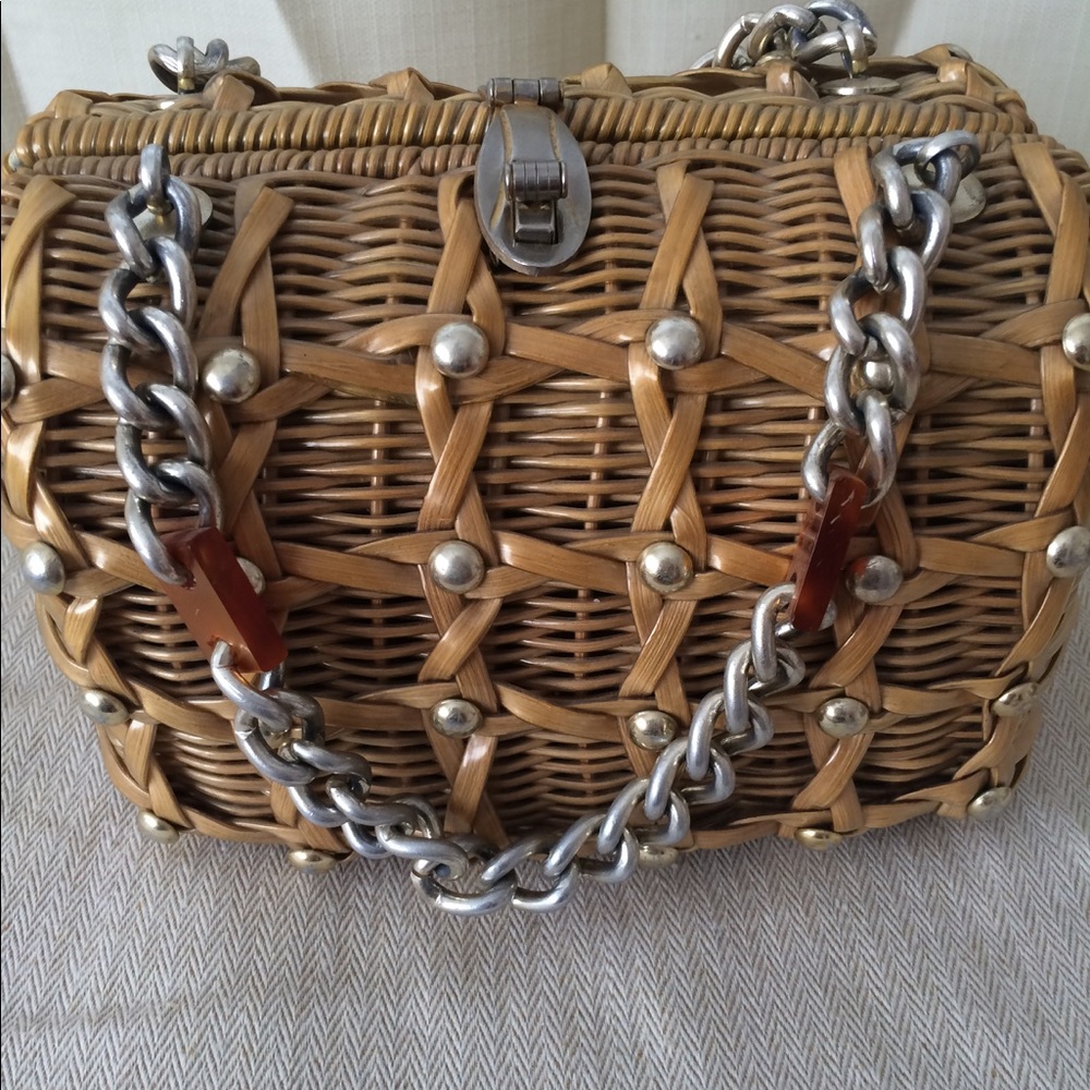 Vintage antique straw purse
