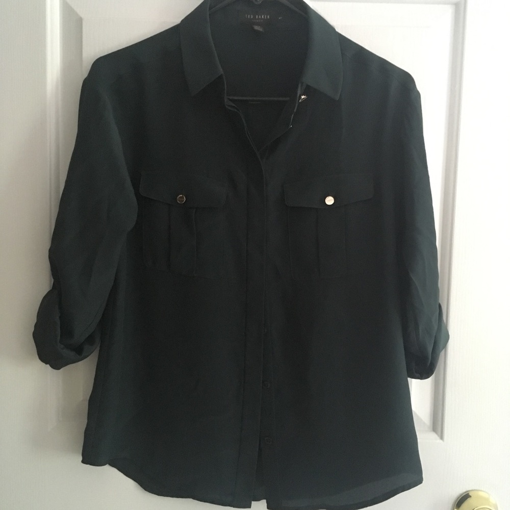 Ted Baker dark green blouse