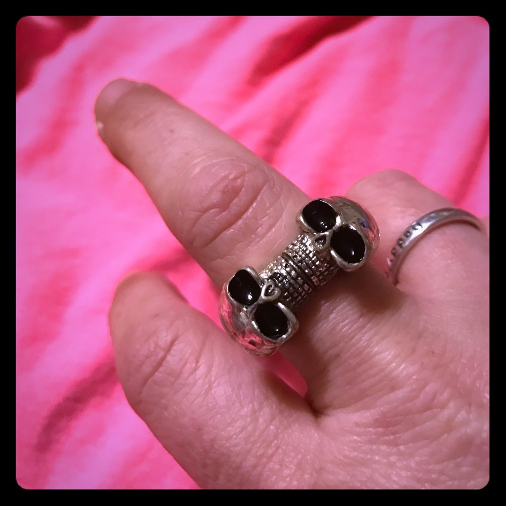 Steve Madden double skull ring size 10