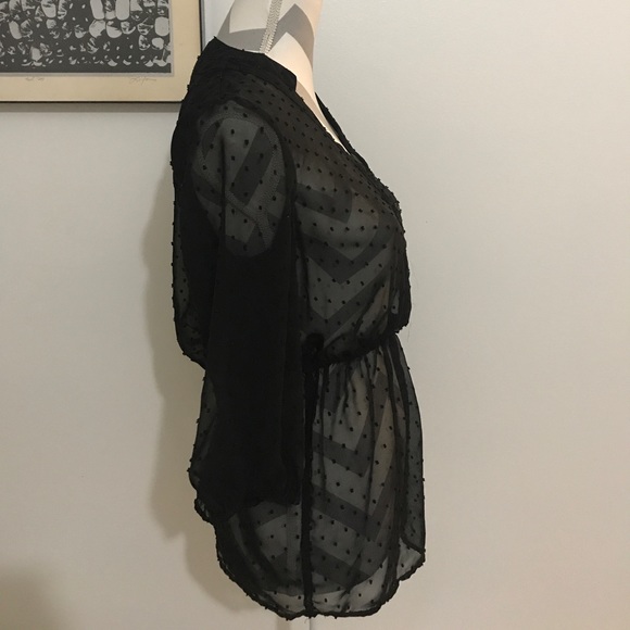 Sheer Cinched Waist Top - Picture 2 of 4