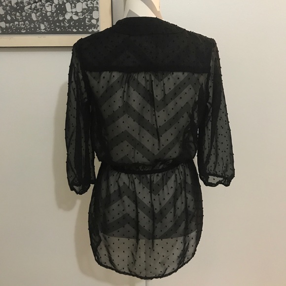 Sheer Cinched Waist Top - Picture 3 of 4