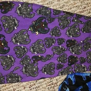 Lularoe os purple tribal bird leggings