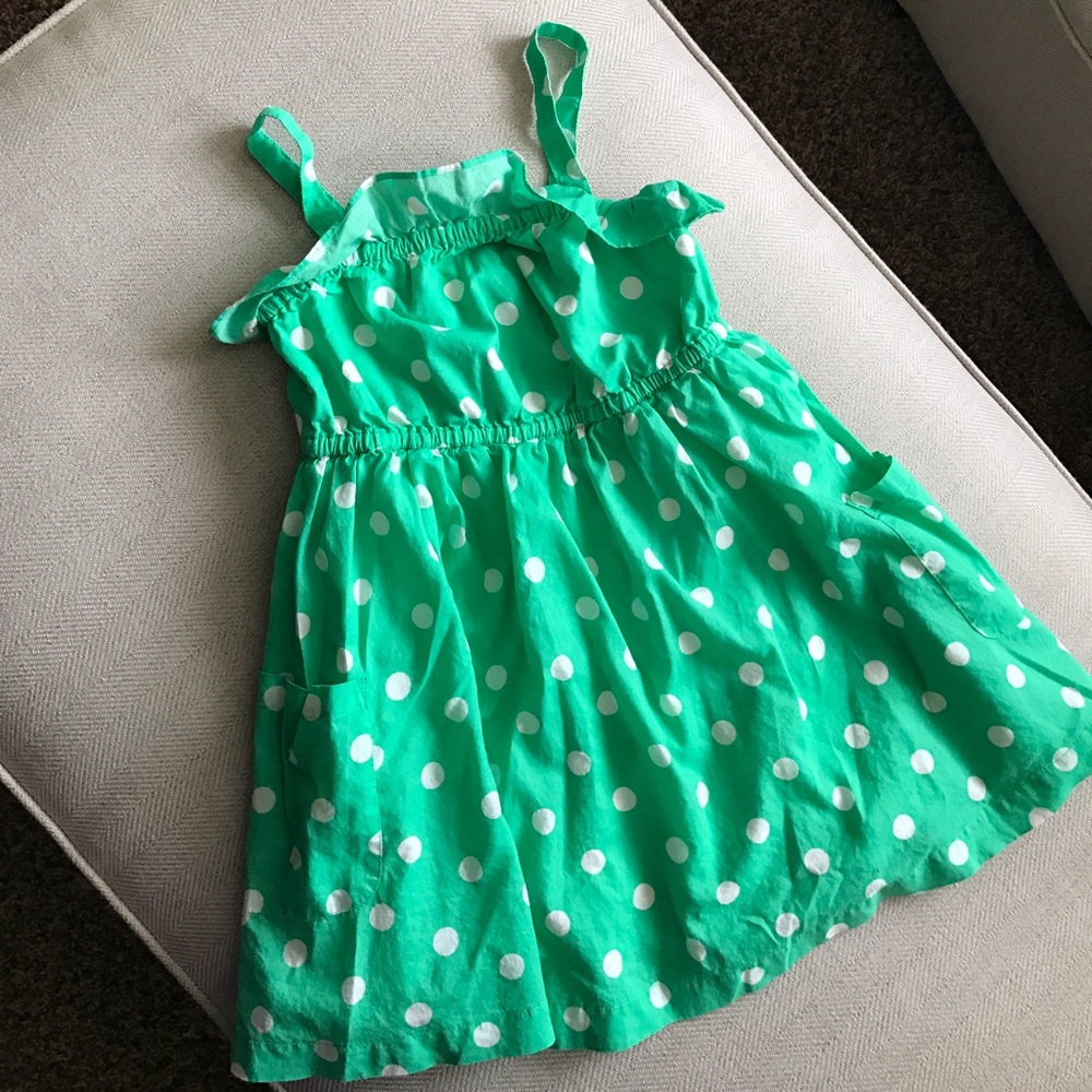 mini Boden green polka dot sundress