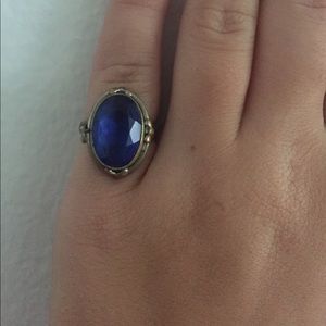 Vintage large blue stone ring