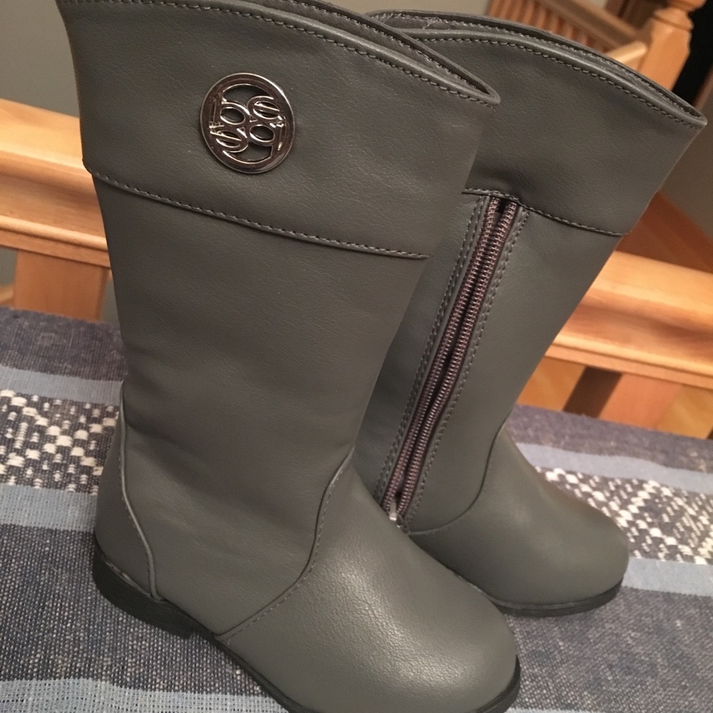 bebe Silver and Gray Riding Boots