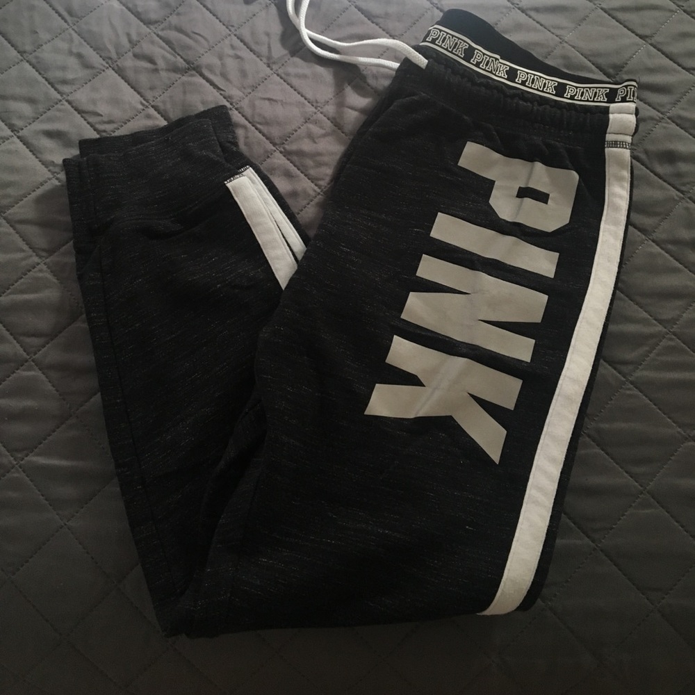 Charcoal colored reflective logo PINK sweats
