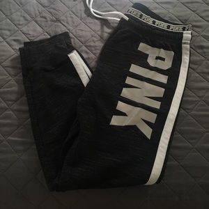 Charcoal colored reflective logo PINK sweats