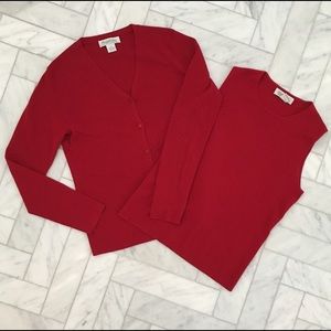 Brooks Brothers red wool cardigan set LIKE NEW Brooks Brothers red wool cardigan set LIKE NEW