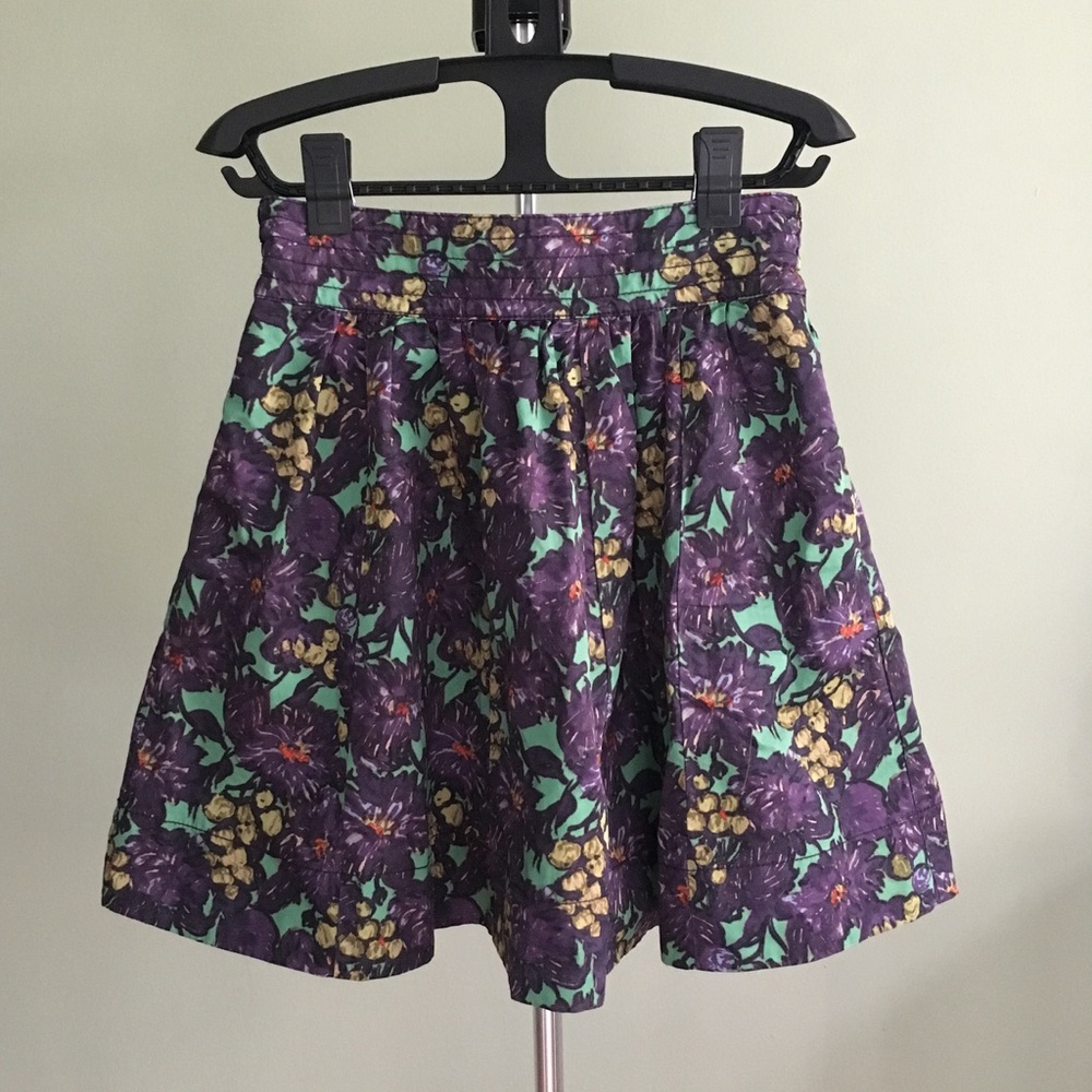 JCrew Floral Flared Skirt