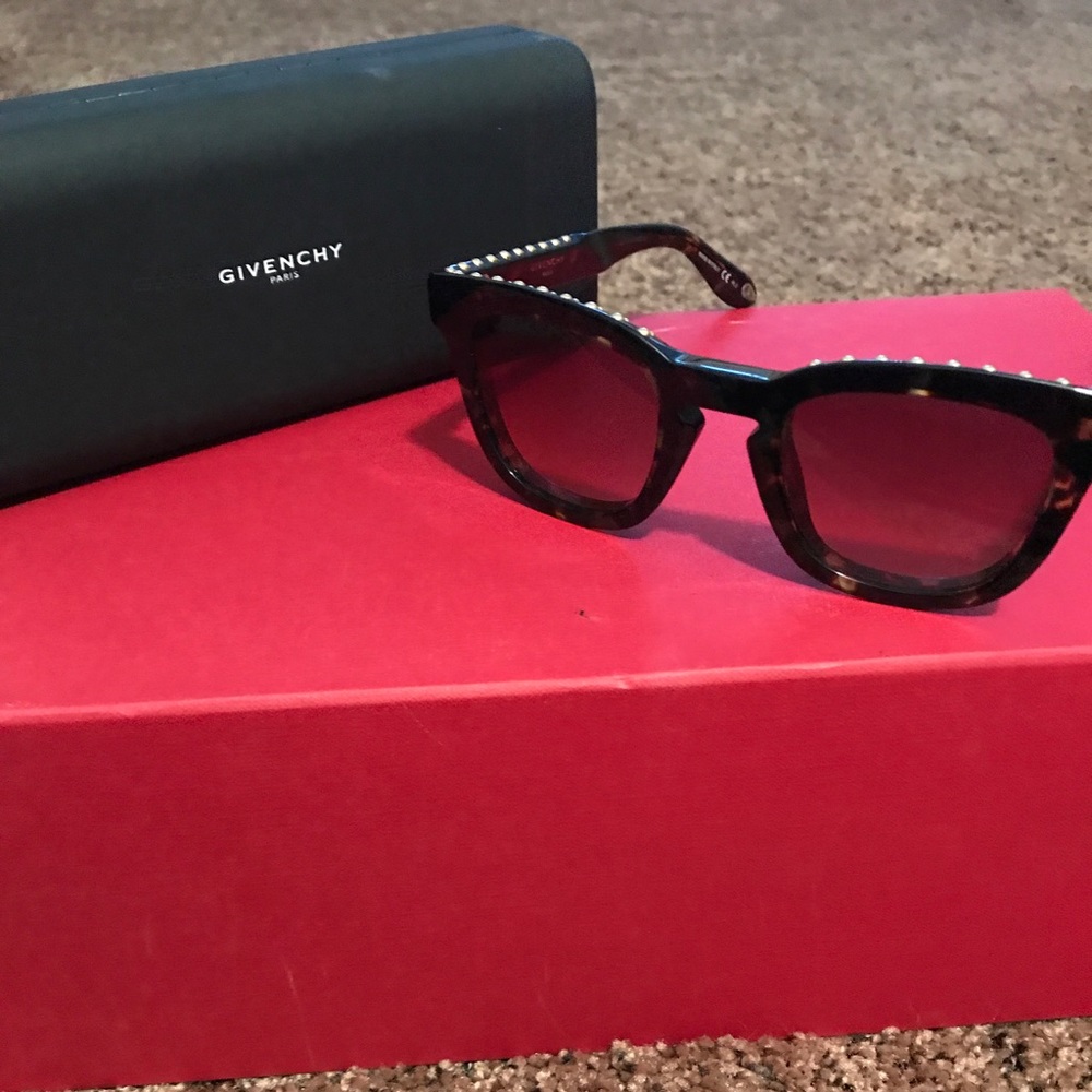 Givenchy gold studded rounded square sunglasses
