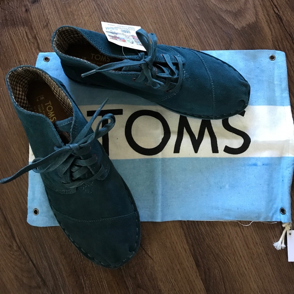 TOMS Desert Botas Teal Suede