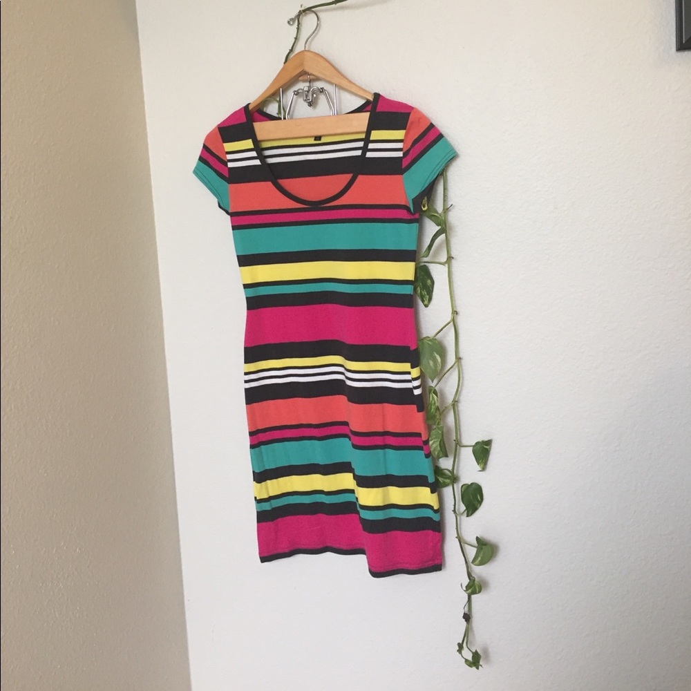 Vibrant Striped Casual Day Dress