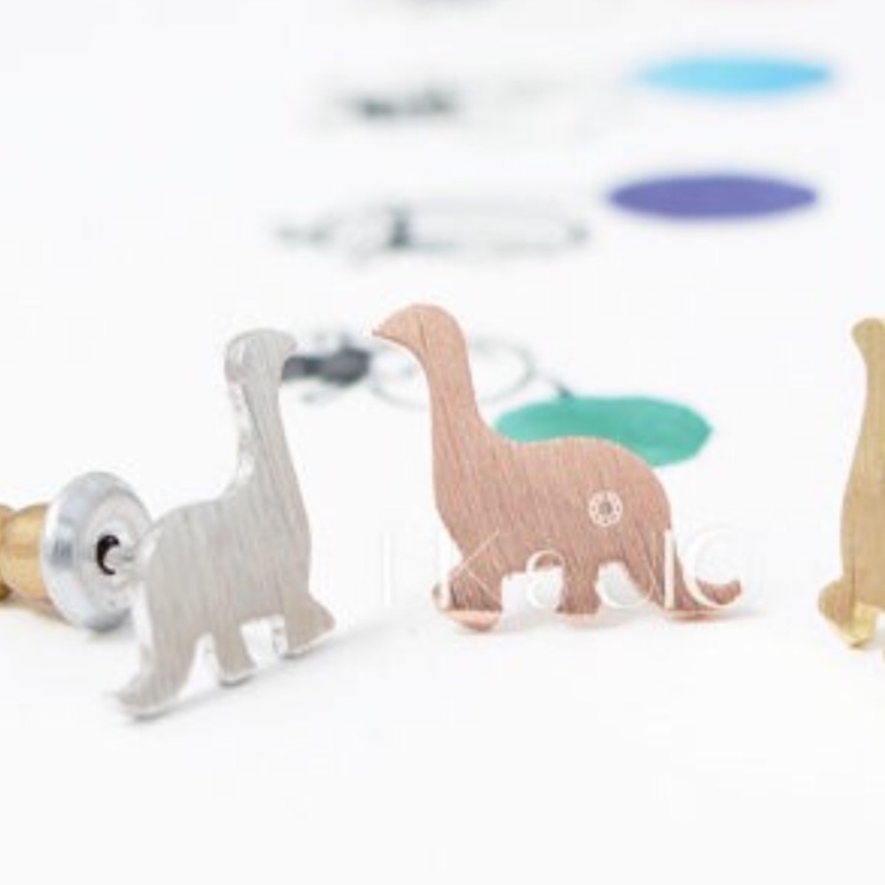 New DINOSAUR stud earrings. Silver or rose gold