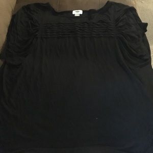 Black ruffle shirt