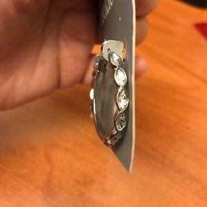 Cookie Lee hoop earrings with crystal accents NWT