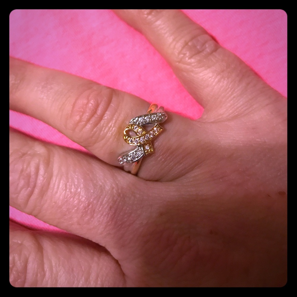 Breast cancer awareness rings size 8