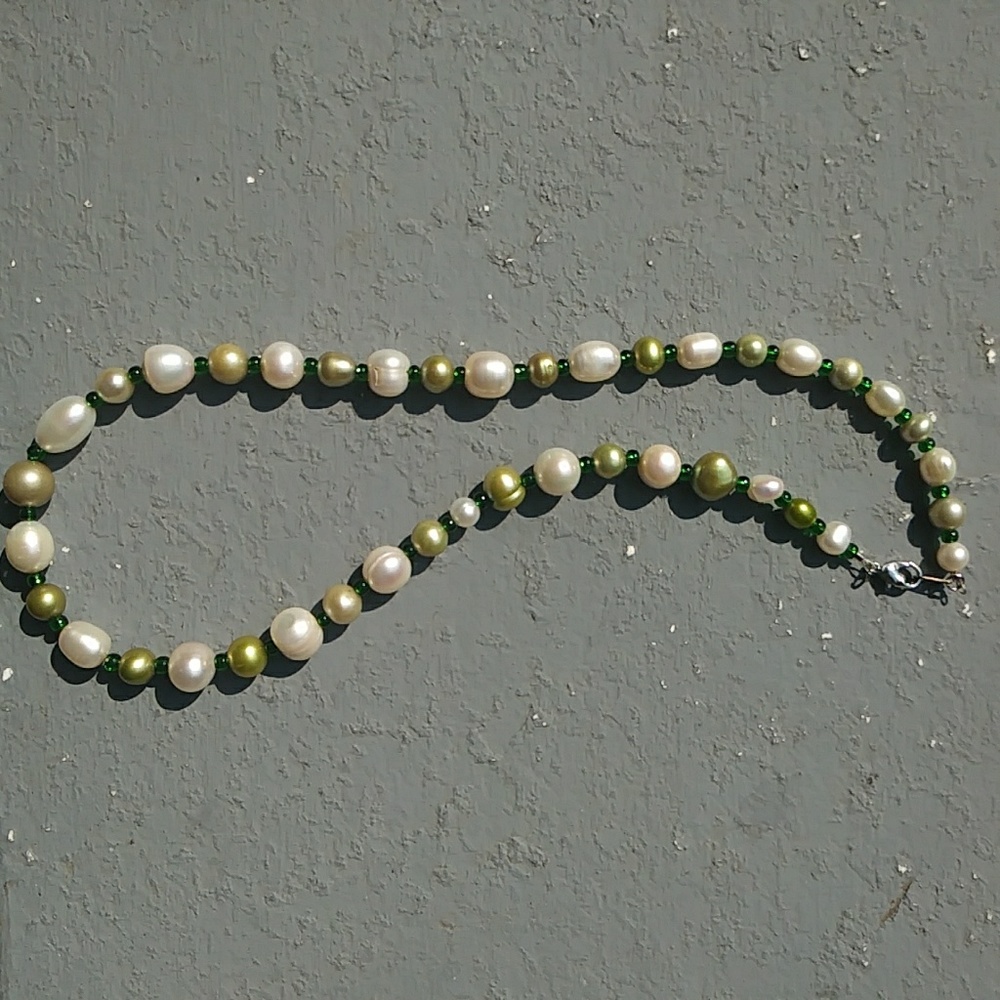 Real Pearl & Glass Necklace