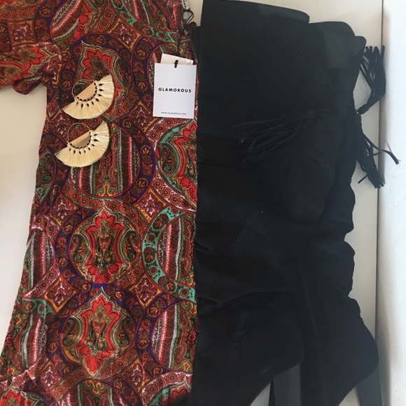 Glamorous Button Front Dress -- Multi -- Size 12 - Picture 2 of 6