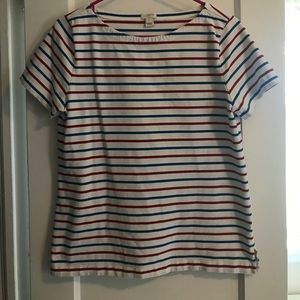 Jcrew red and blue stripped shirt